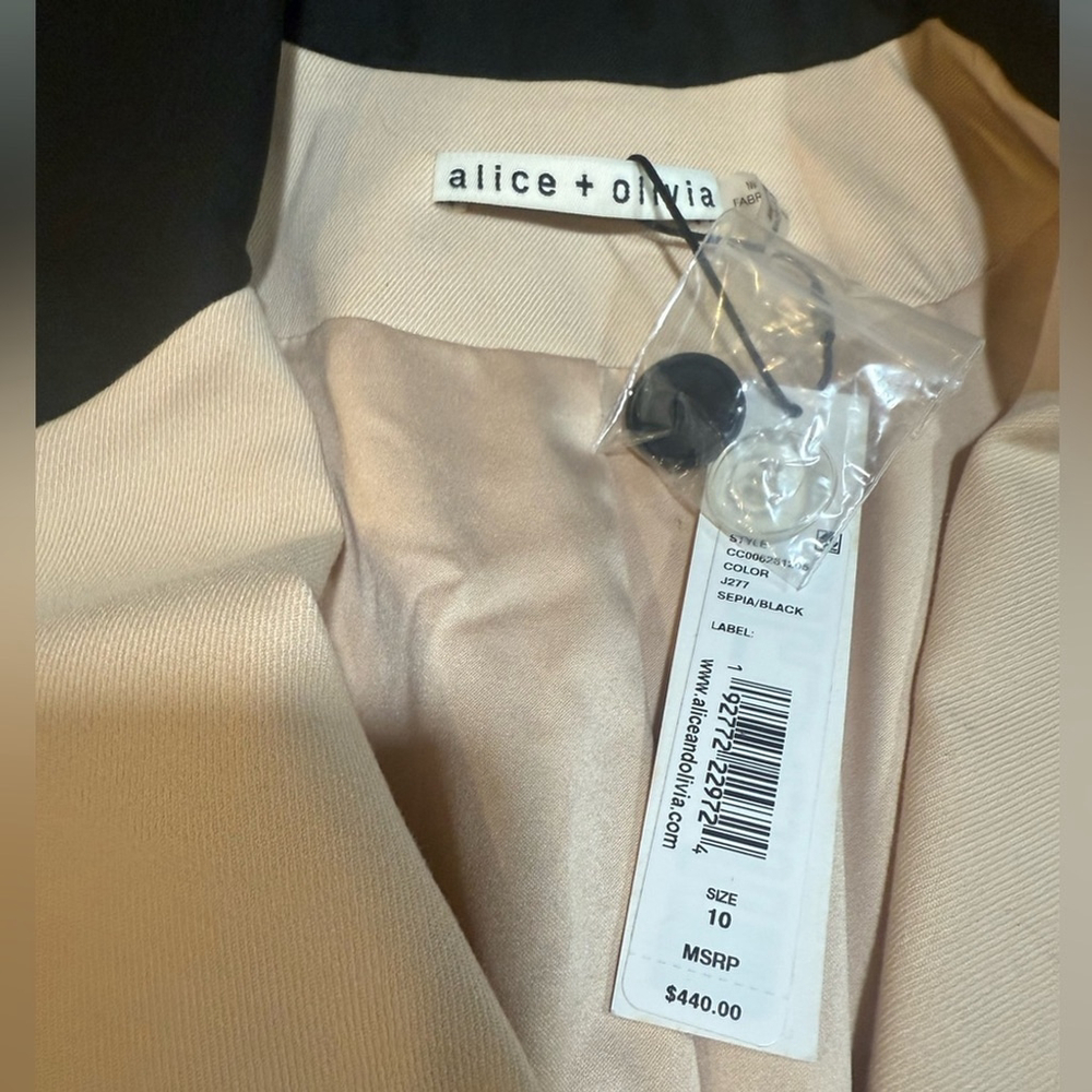Alice + Olivia Bergen Double Breasted Blazer, Sepia/BLK - Picture 6 of 10